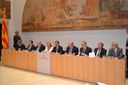 El President de la Diputació de Lleida, Joan Reñé, signa el conveni marc entre l’Agència Tributària de Catalunya i les quatre diputacions per impulsar la gestió tributària